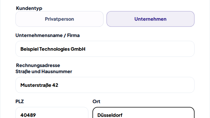 Octra Startdialog mit Unternehmens- und Zugangskontext